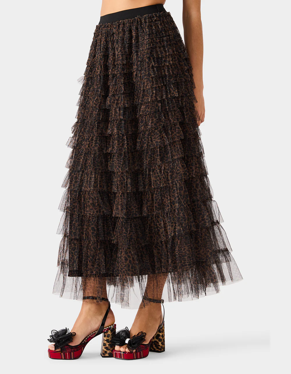 RUFFLED MAXI SKIRT LEOPARD - Image 4