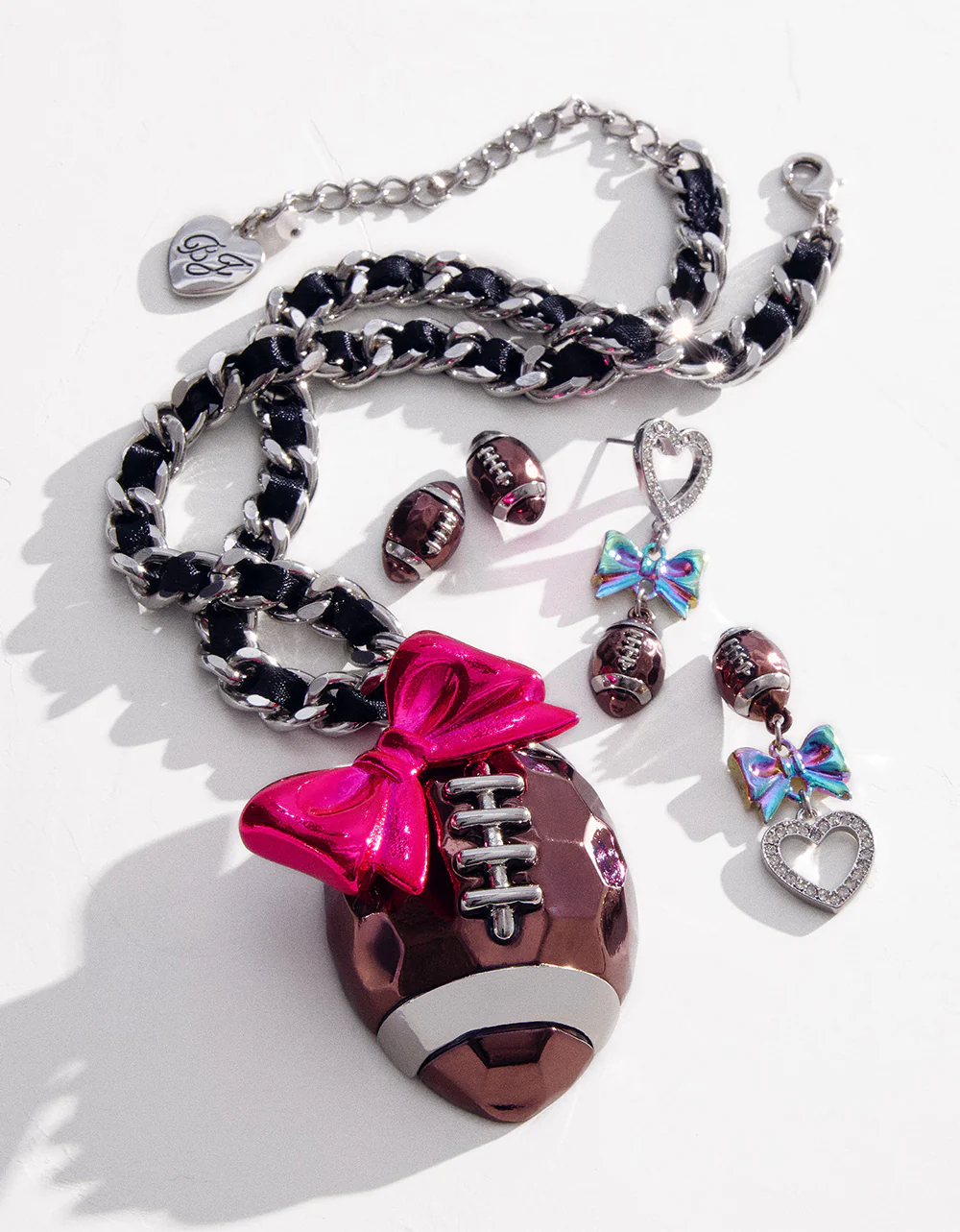 FOOTBALL STUD EARRING BROWN - Image 2
