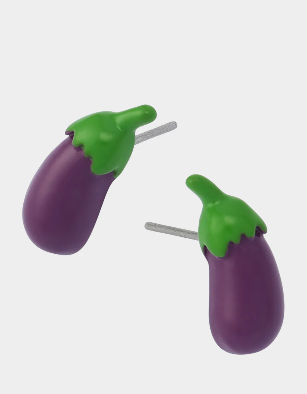 EGGPLANT STUD EARRINGS PURPLE - Image 2