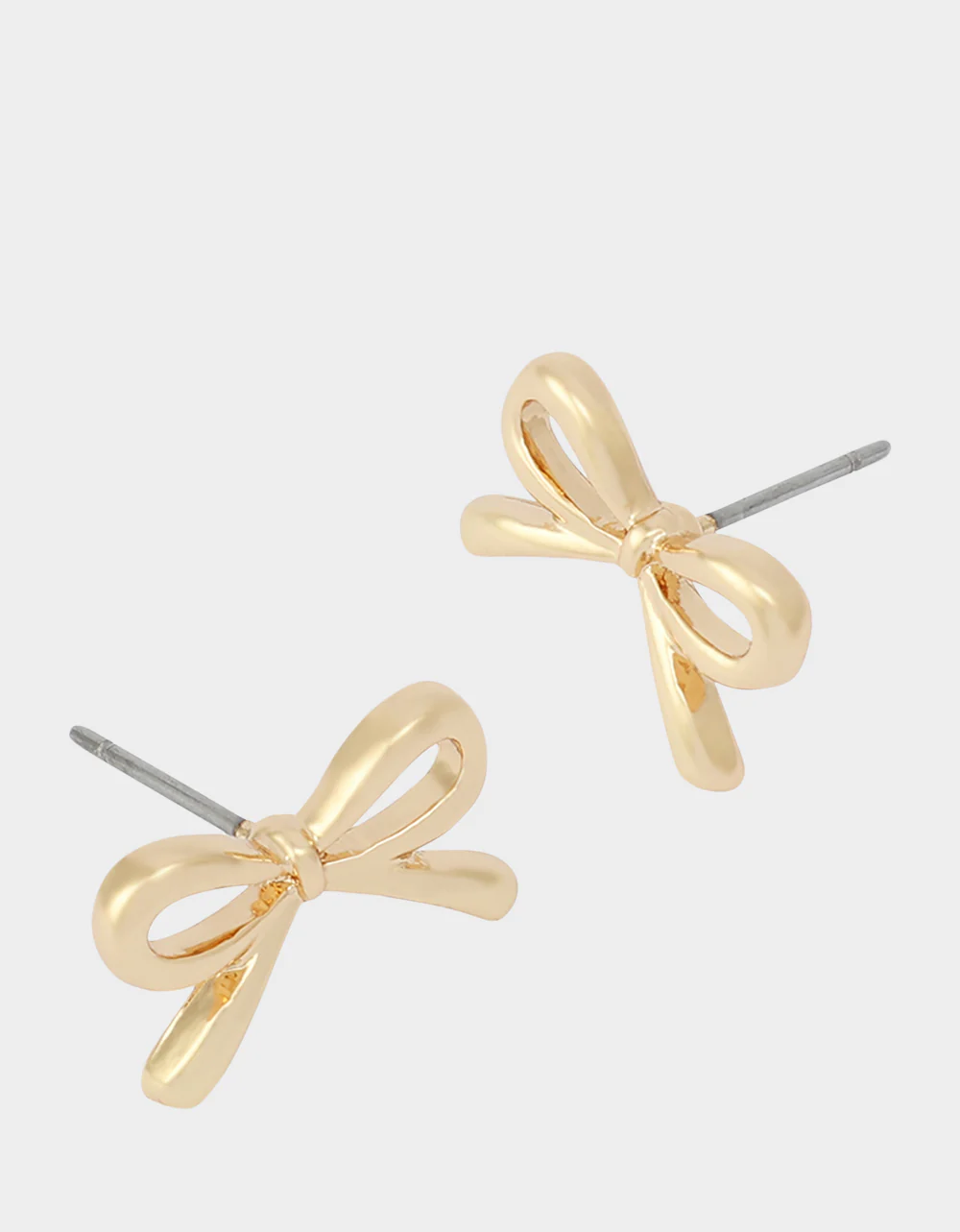 BOW STUD EARRINGS GOLD - Image 2