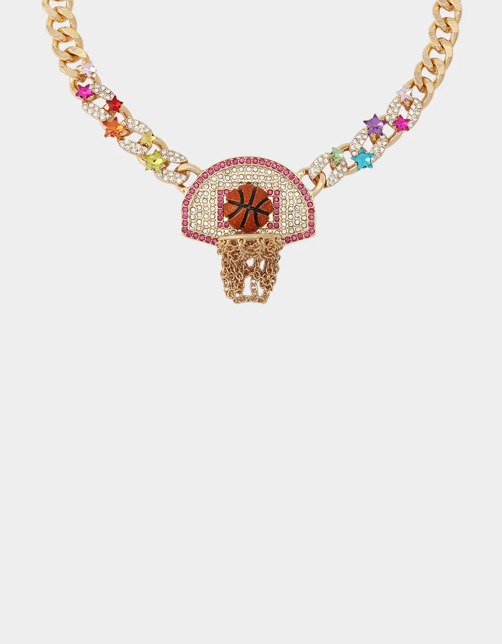 BASKETBALL SHORT PENDANT NECKLACE ORANGE - Image 3