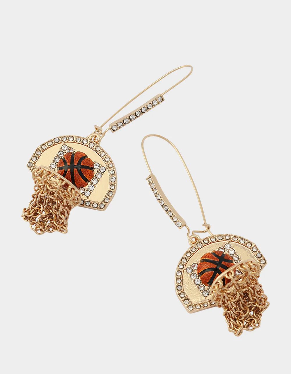 BASKETBALL HOOP SHEPPARD HOOK EARRINGS ORANGE - Image 2