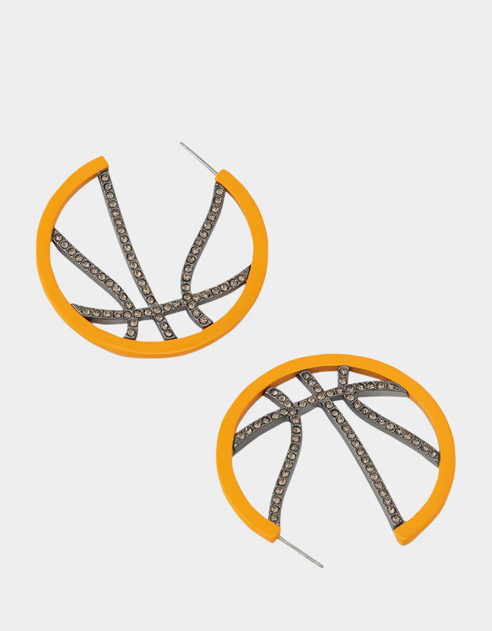 BASKETBALL HOOP EARRINGS ORANGE - Image 3