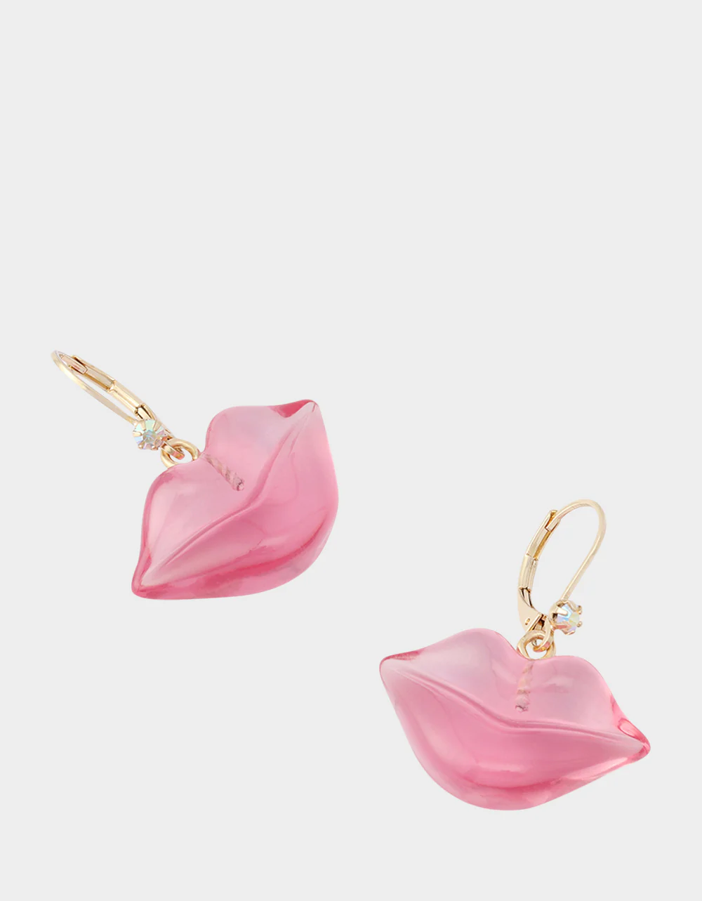 LIPS LEVER BACK EARRINGS PINK - Image 2