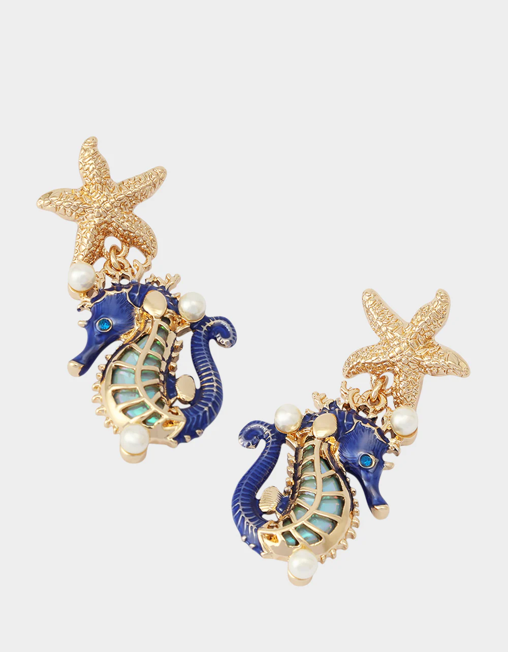 SEAHORSE STAR DROP EARRINGS BLUE - Image 3