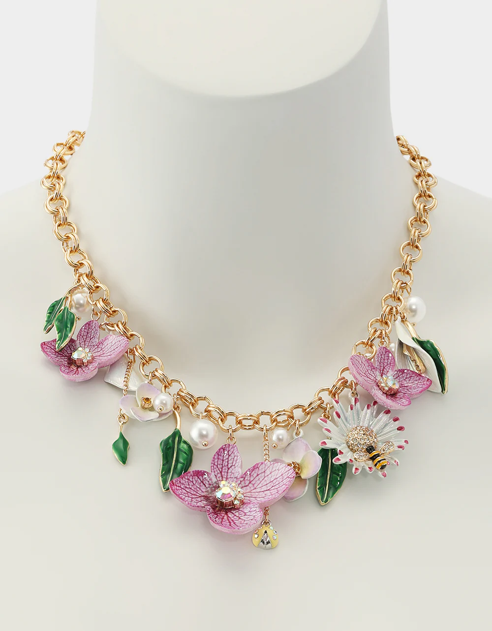 FLOWER BOUQUET FRONTAL NECKLACE PURPLE - Image 5