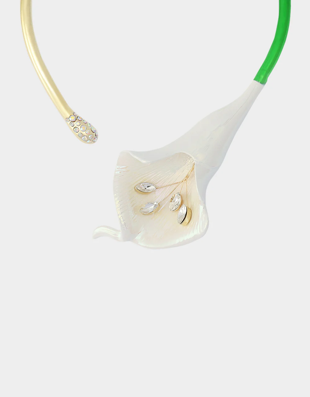 CALLA LILY COLLAR NECKLACE GREEN - Image 4