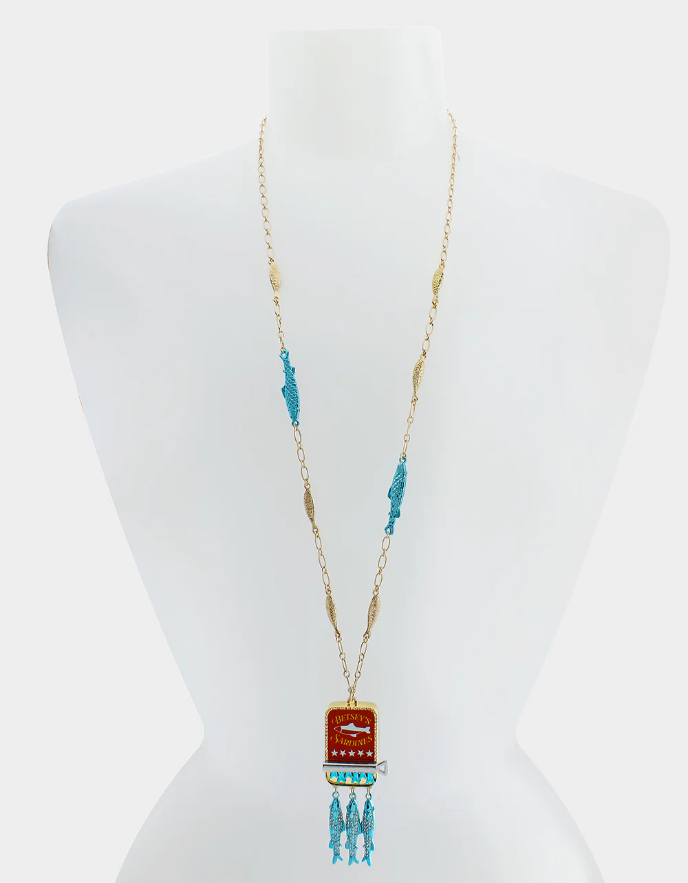 SARDINES LONG PENDANT NECKLACE BLUE - Image 4