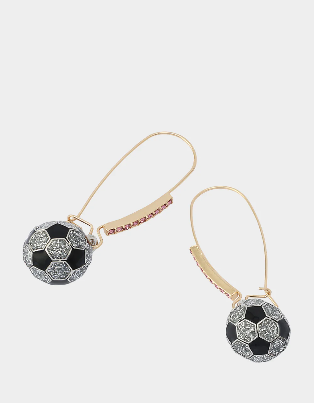 SOCCER BALL SHEPHERD HOOK EARRINGS PINK - Image 2