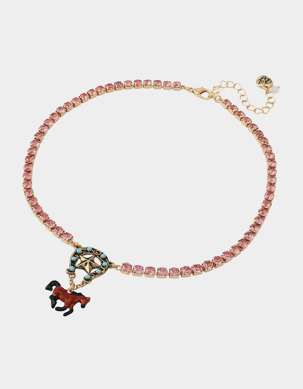 HORSE SHORT PENDANT NECKLACE BROWN - Image 2