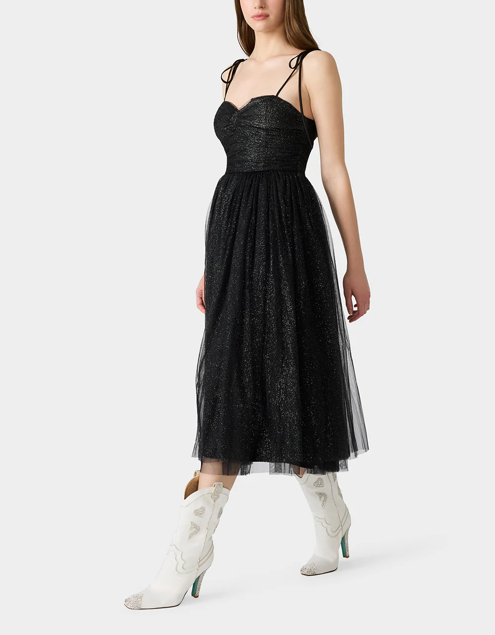 GLITTER TULLE MULTI BLACK - Image 3