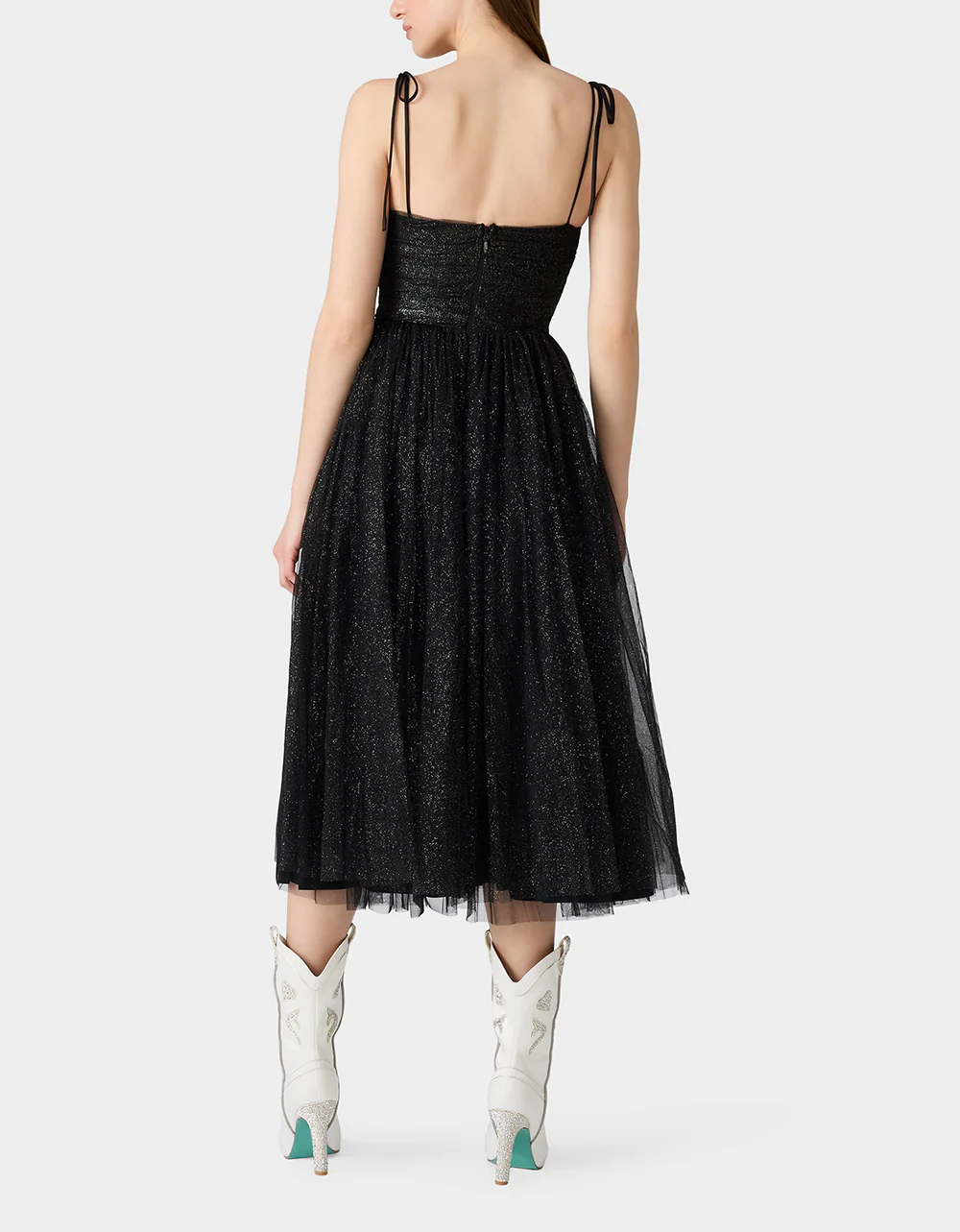 GLITTER TULLE MULTI BLACK - Image 6