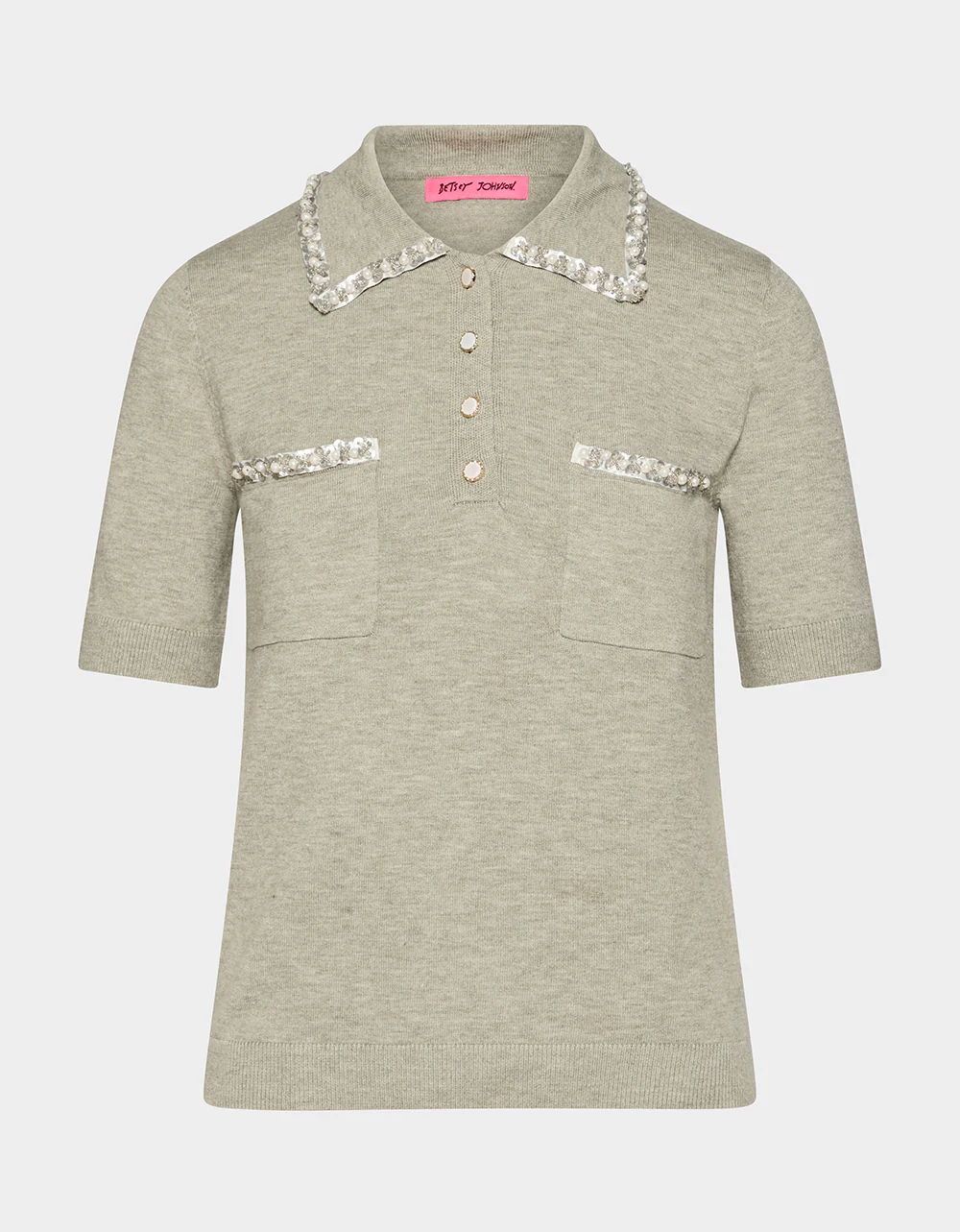 POLISHED IN PEARLS POLO HEATHER GREY - Image 2