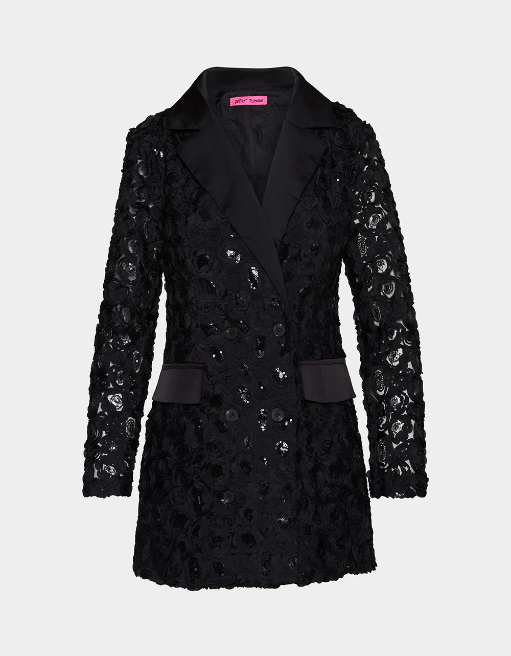 ROSETTE BLAZER DRESS BLACK - Image 2