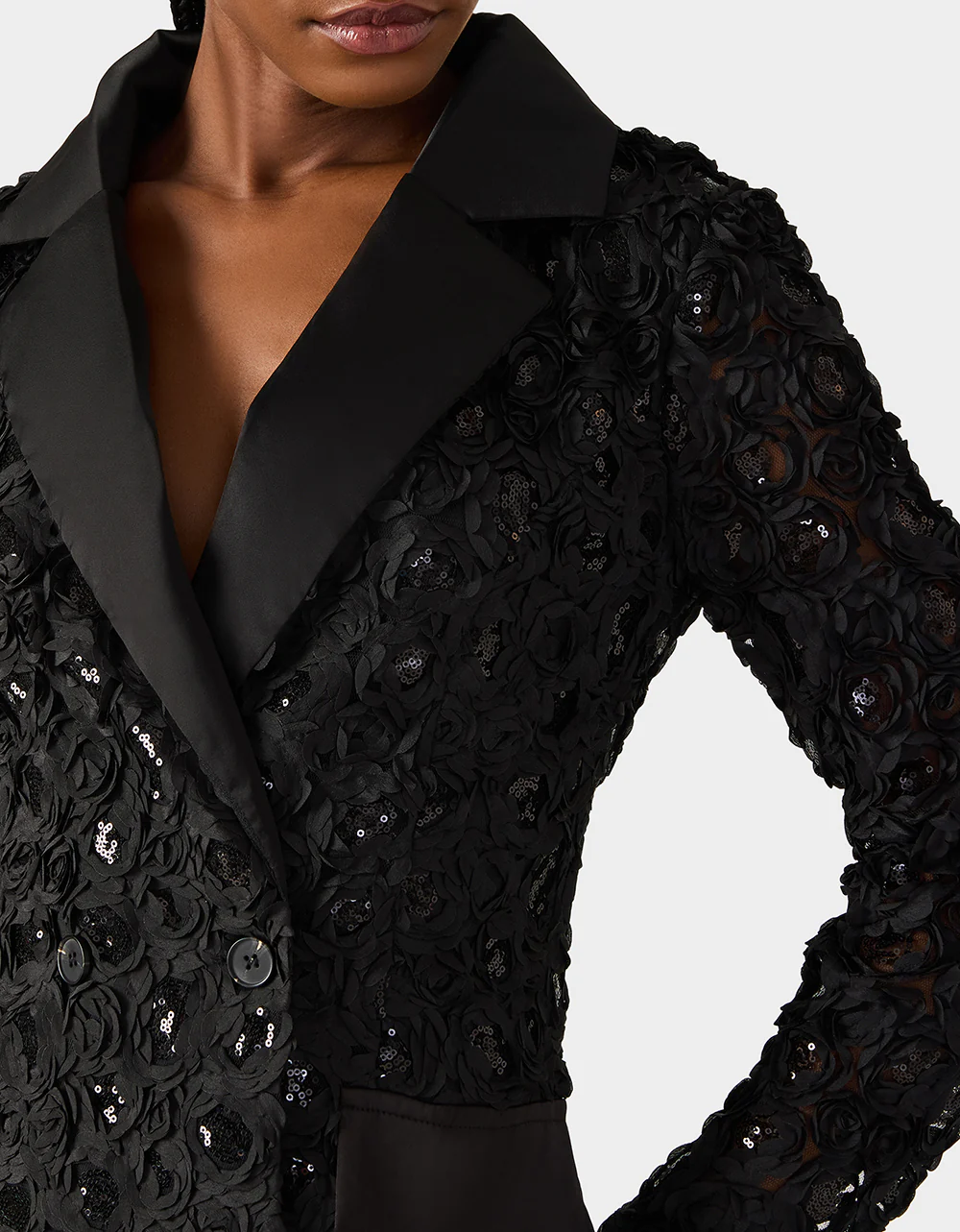 ROSETTE BLAZER DRESS BLACK - Image 6