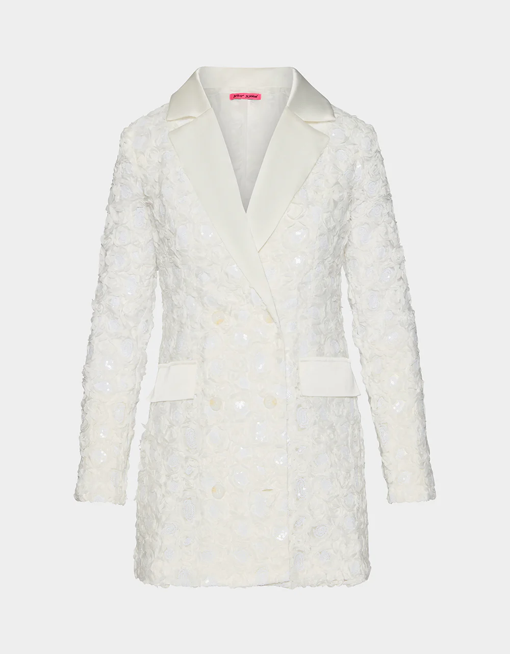 ROSETTE BLAZER DRESS WHITE - Image 2