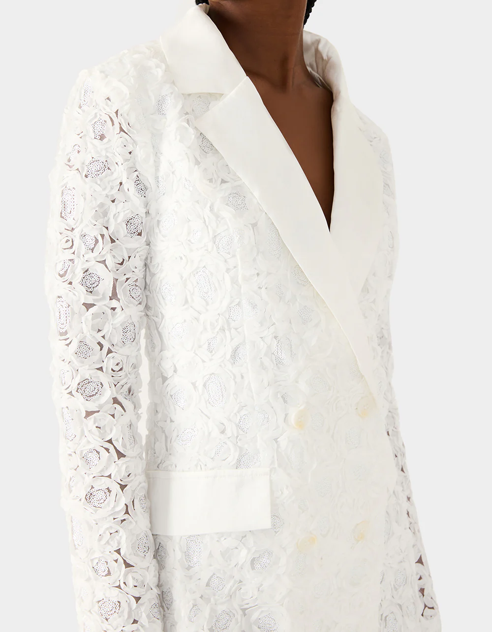 ROSETTE BLAZER DRESS WHITE - Image 6