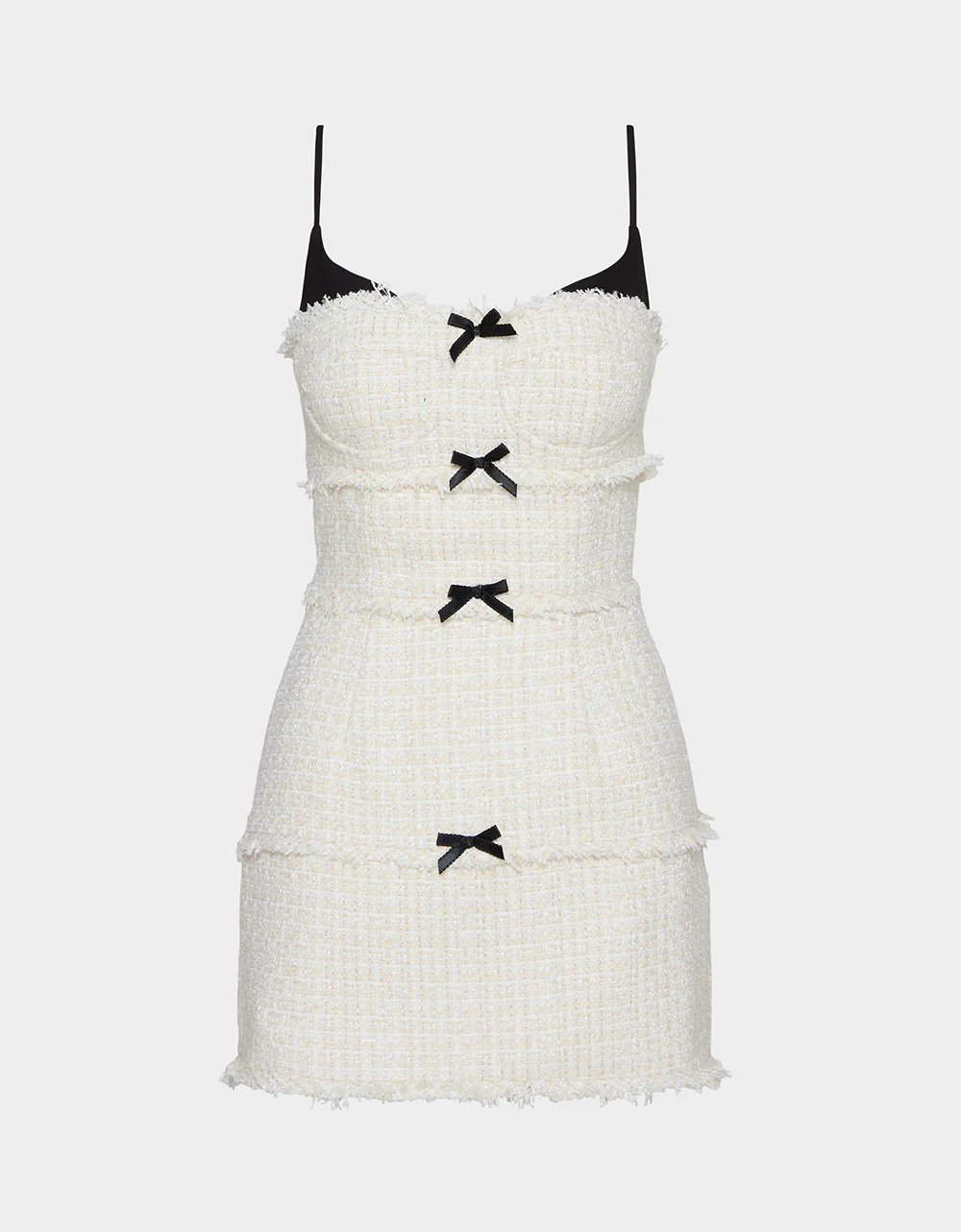 TWEED COMBO DRESS OFF WHITE - Image 2