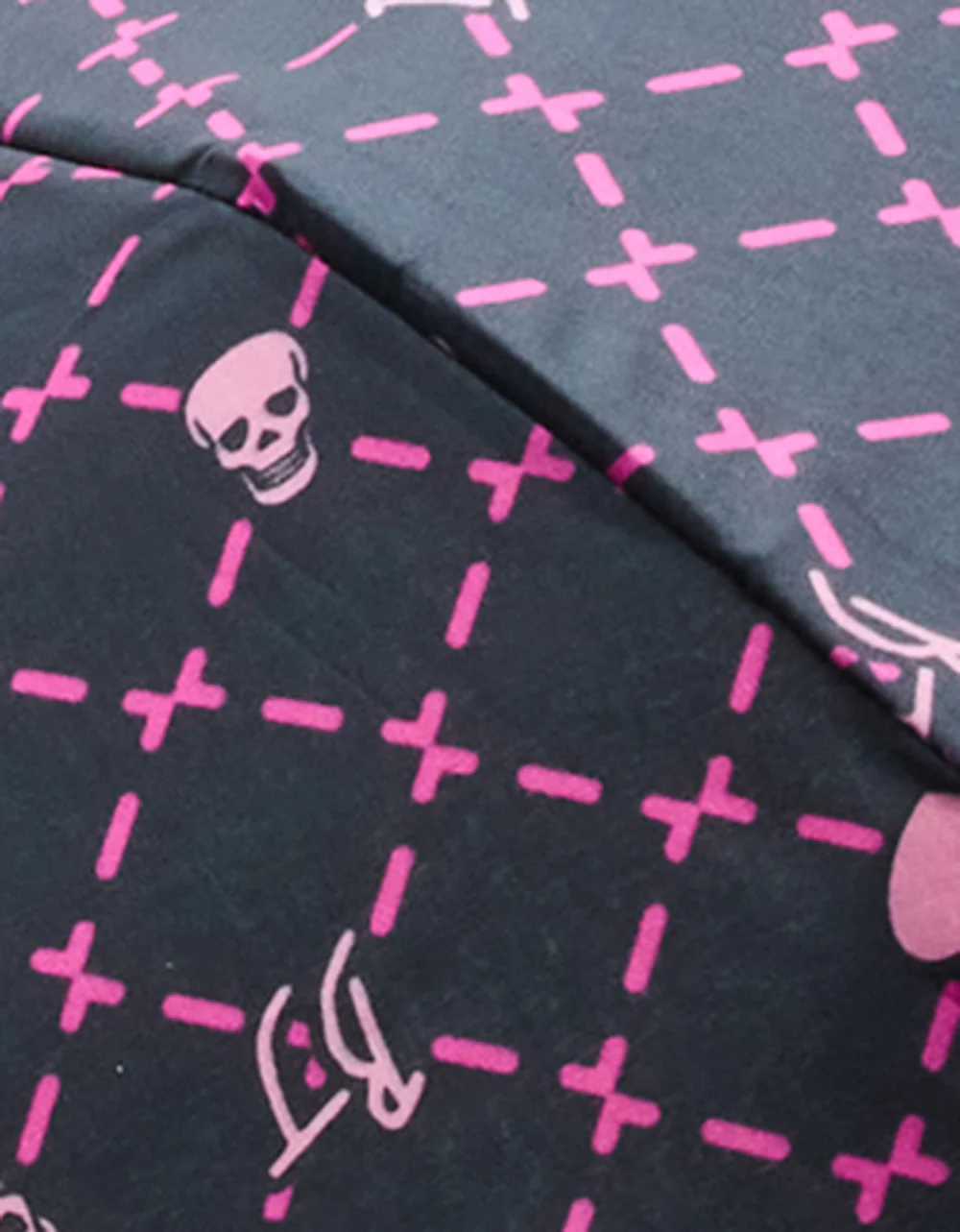 BETSEY'S HEART & SKULL PRINT UMBRELLA BLACK MULTI - Image 4