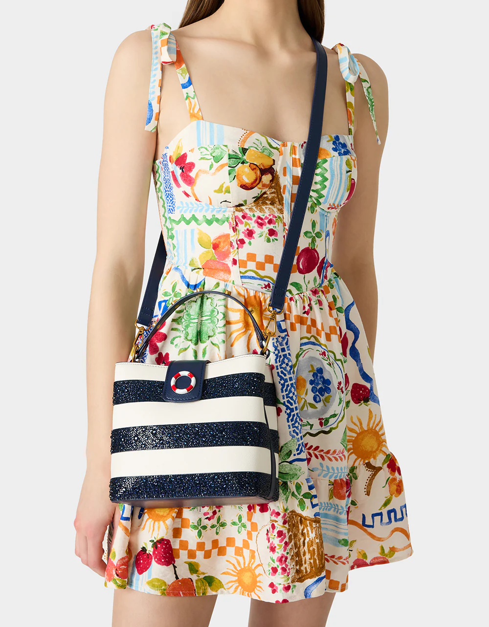 AHOY, GORGEOUS RHINESTONE STRIPE NAVY MULTI - Image 2