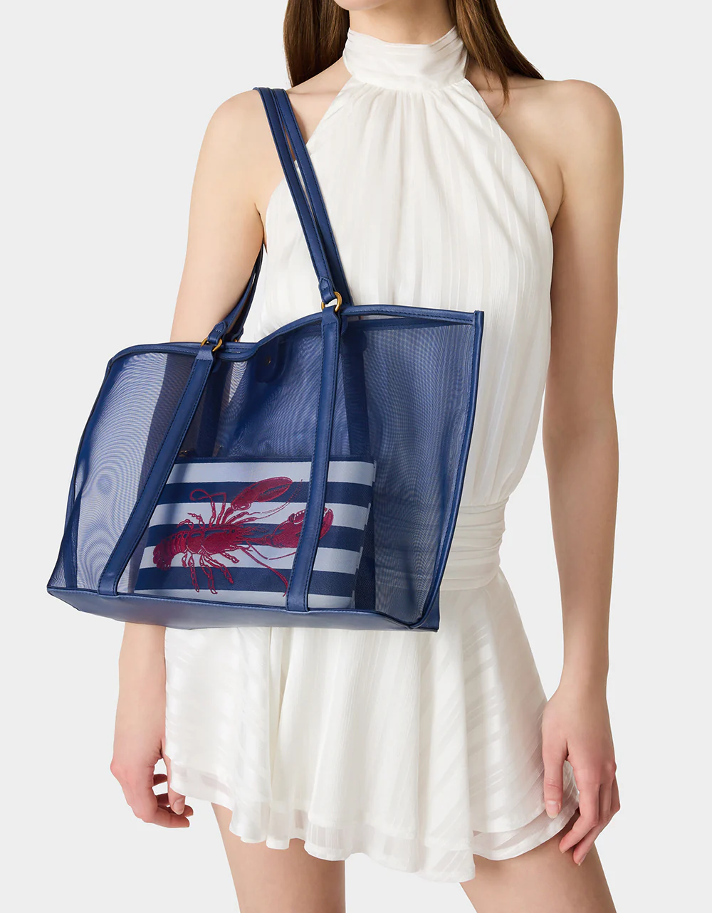HOTTER THAN BUTTER MESH TOTE W NAVY - Image 2