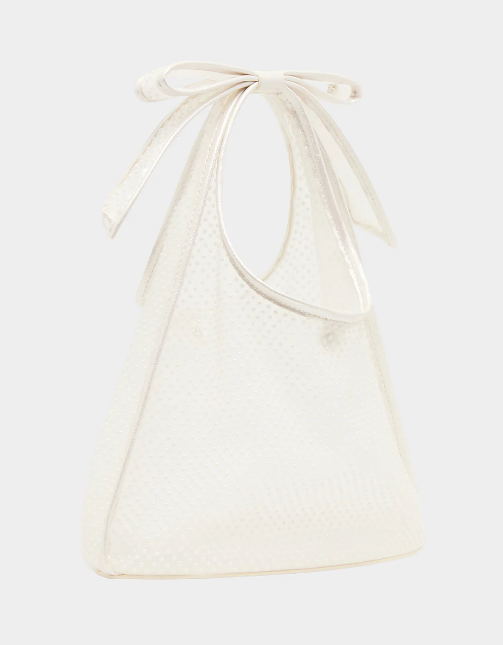 BOW MINI MESH TOTE PEARL - Image 2