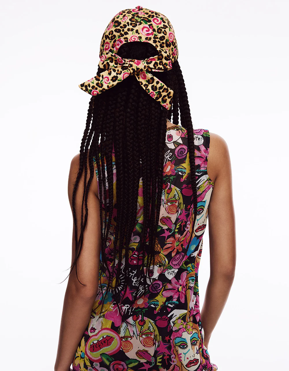 PRINTED BASEBALL HAT WITH BOW TIE ROSE - Image 6