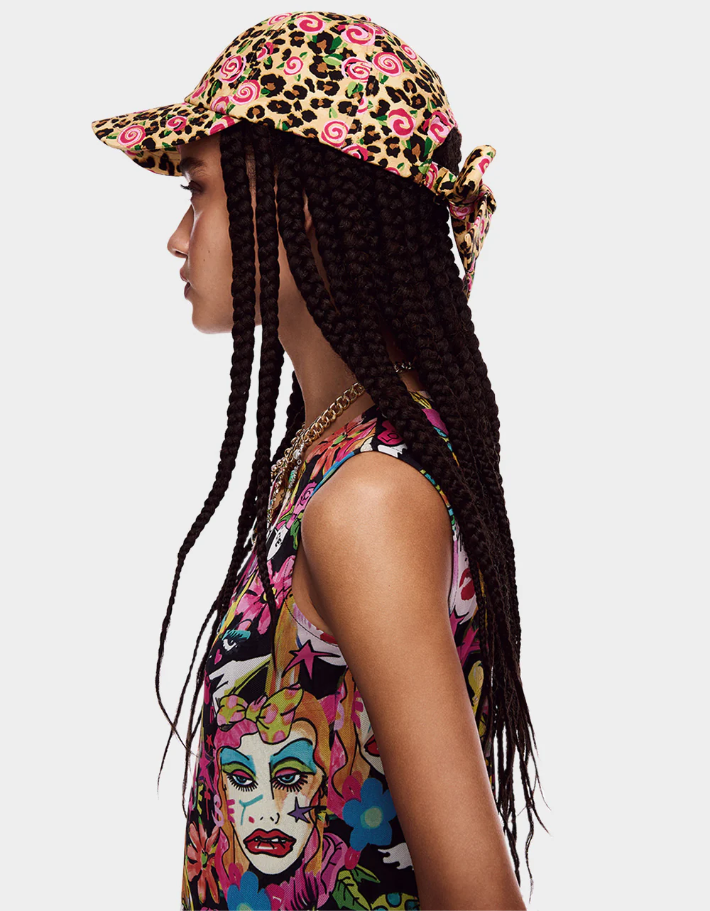 PRINTED BASEBALL HAT WITH BOW TIE ROSE - Image 7