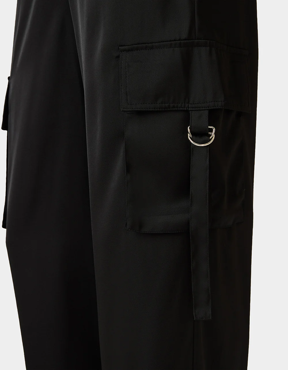 SILK UTILITY PANTS BLACK - Image 3
