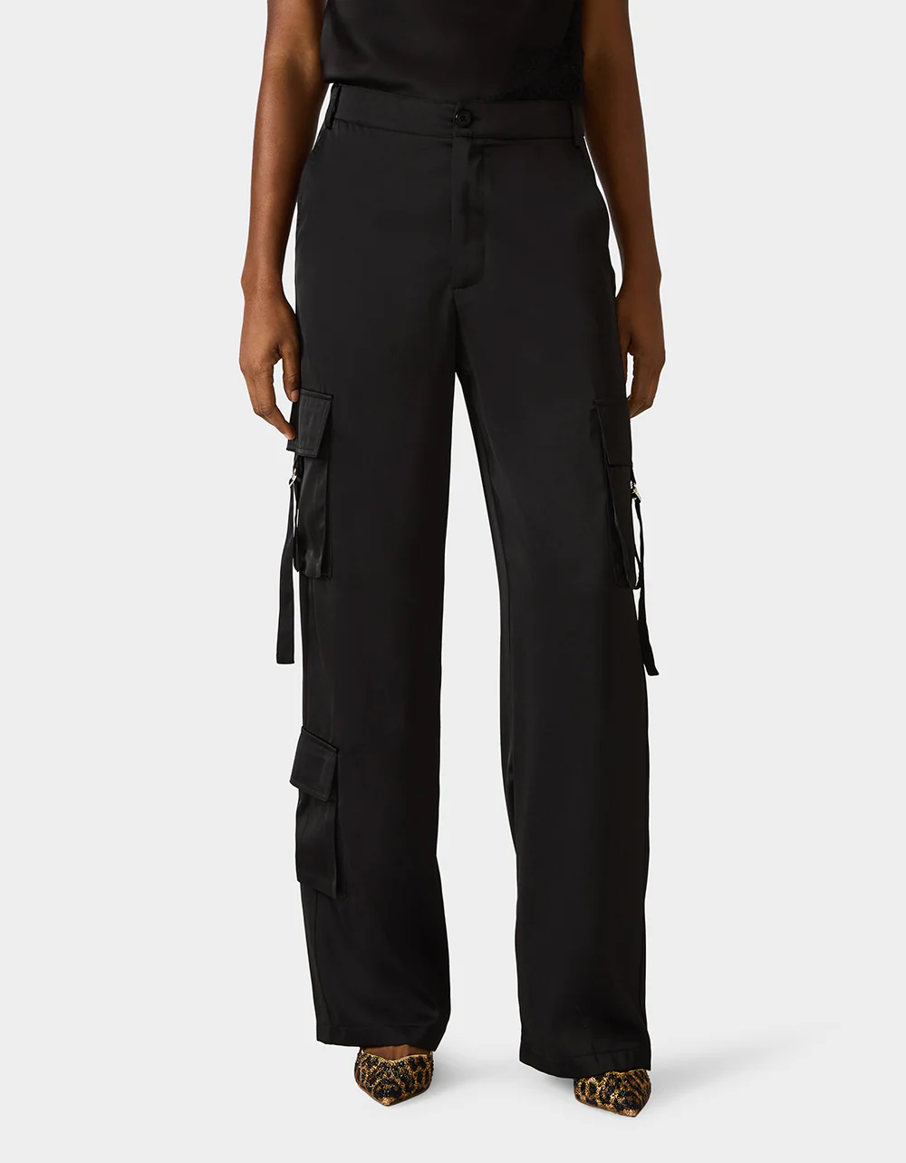 SILK UTILITY PANTS BLACK - Image 5