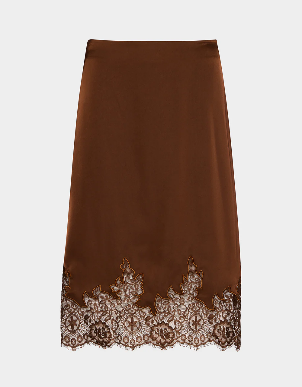 LACE SLIP SKIRT BROWN - Image 2