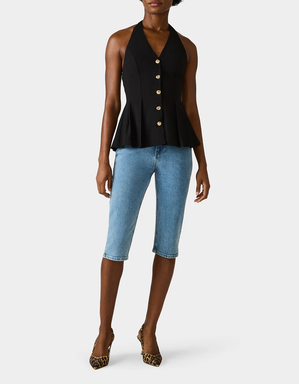 BUTTERCUP BUTTON TOP BLACK - Image 3