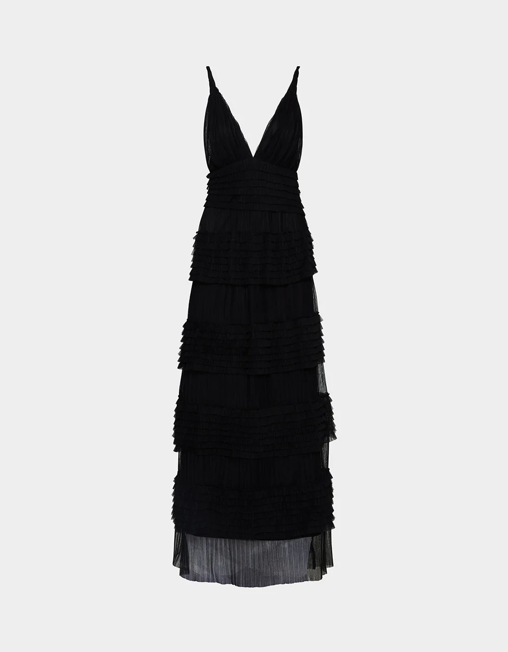 TIERED TULLE GOWN BLACK - Image 2