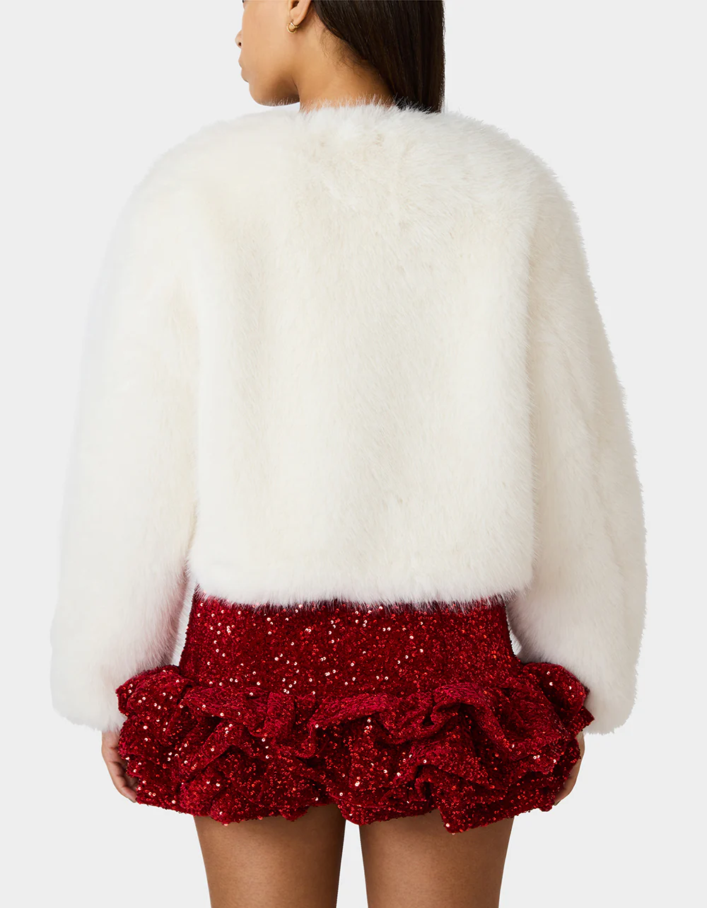 CHAMPAGNE LUXE FAUX FUR JACKET CREAM - Image 4