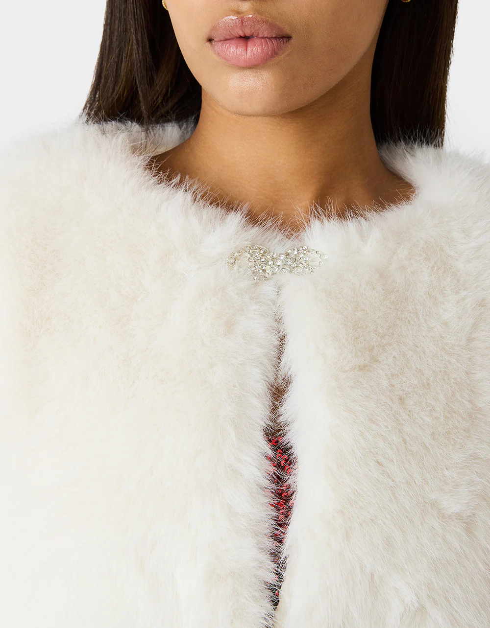 CHAMPAGNE LUXE FAUX FUR JACKET CREAM - Image 6