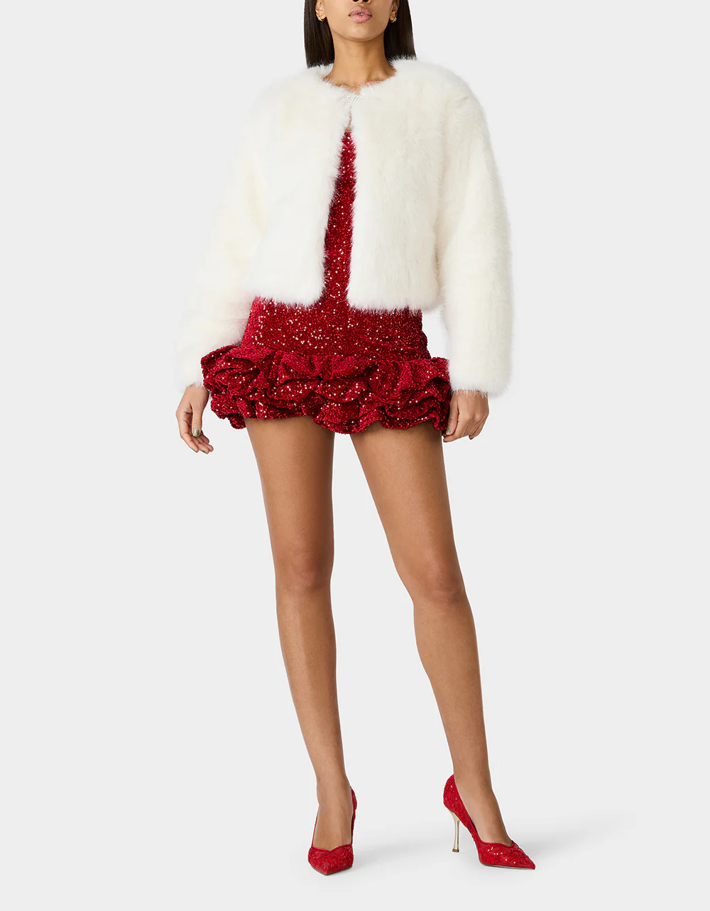 CHAMPAGNE LUXE FAUX FUR JACKET CREAM - Image 7