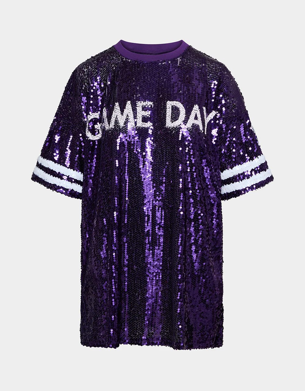 GAME DAY JERSEY SEQUIN DRESS PURPLE - Image 2