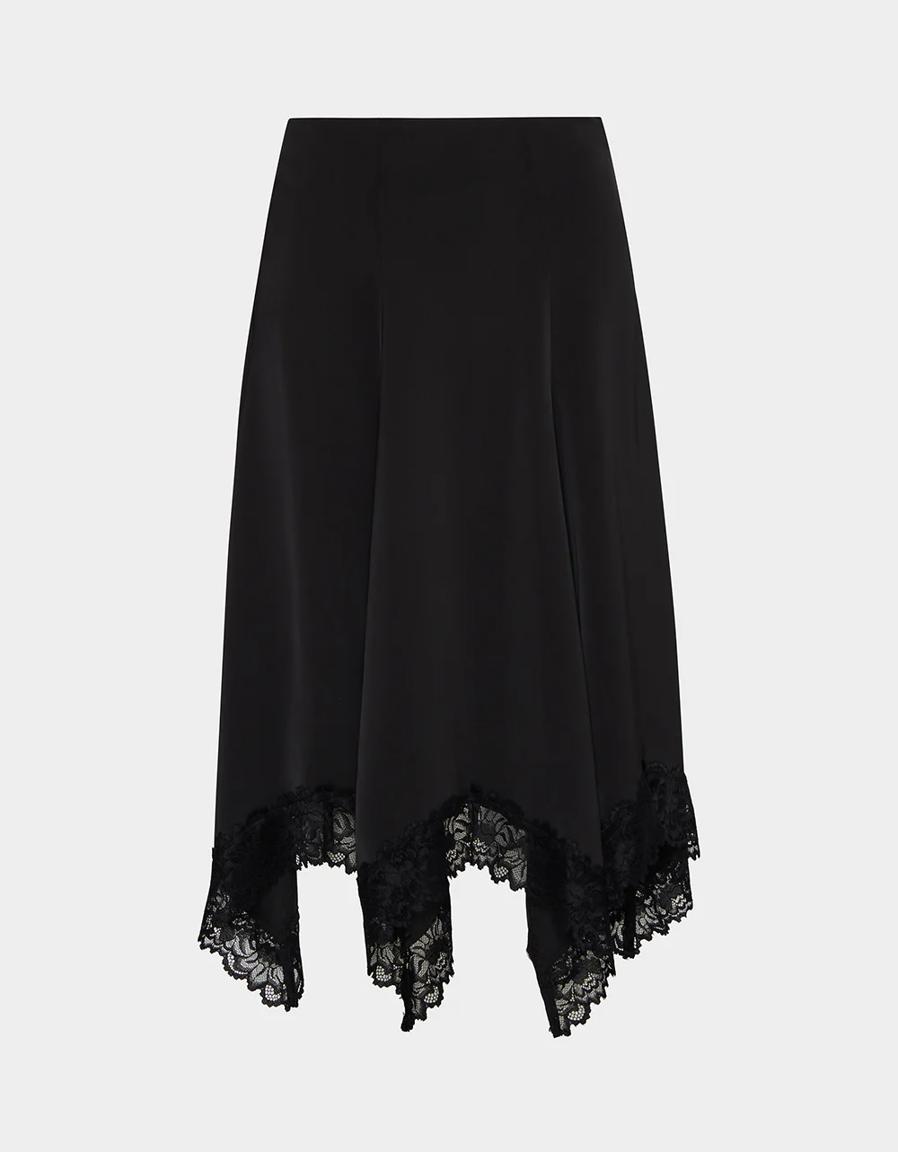 LACE SLIP MIDI SKIRT BLACK - Image 2
