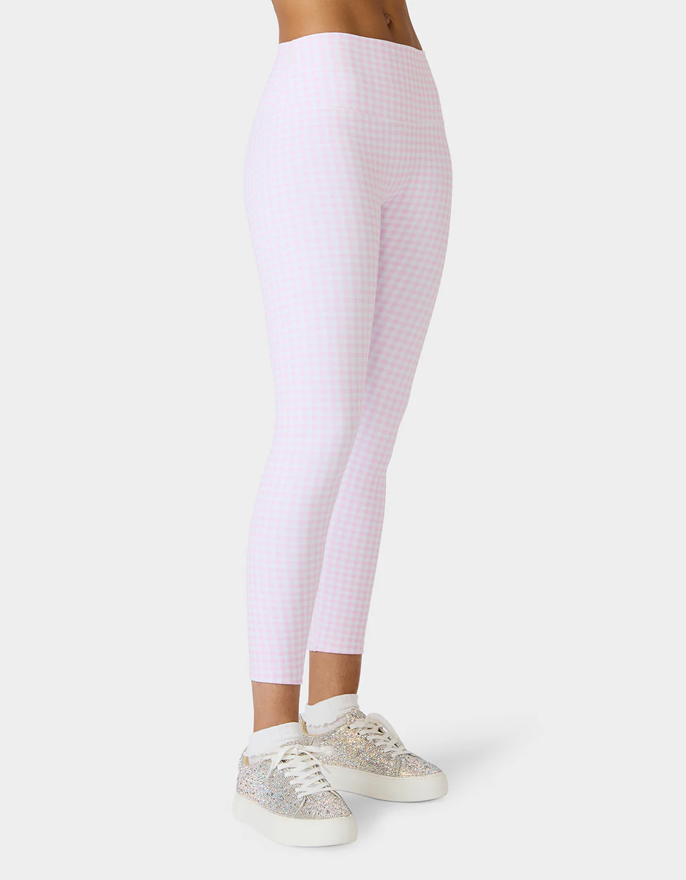 GINGHAM PRINT HIGHRISE LEGGING PINK MULTI - Image 3