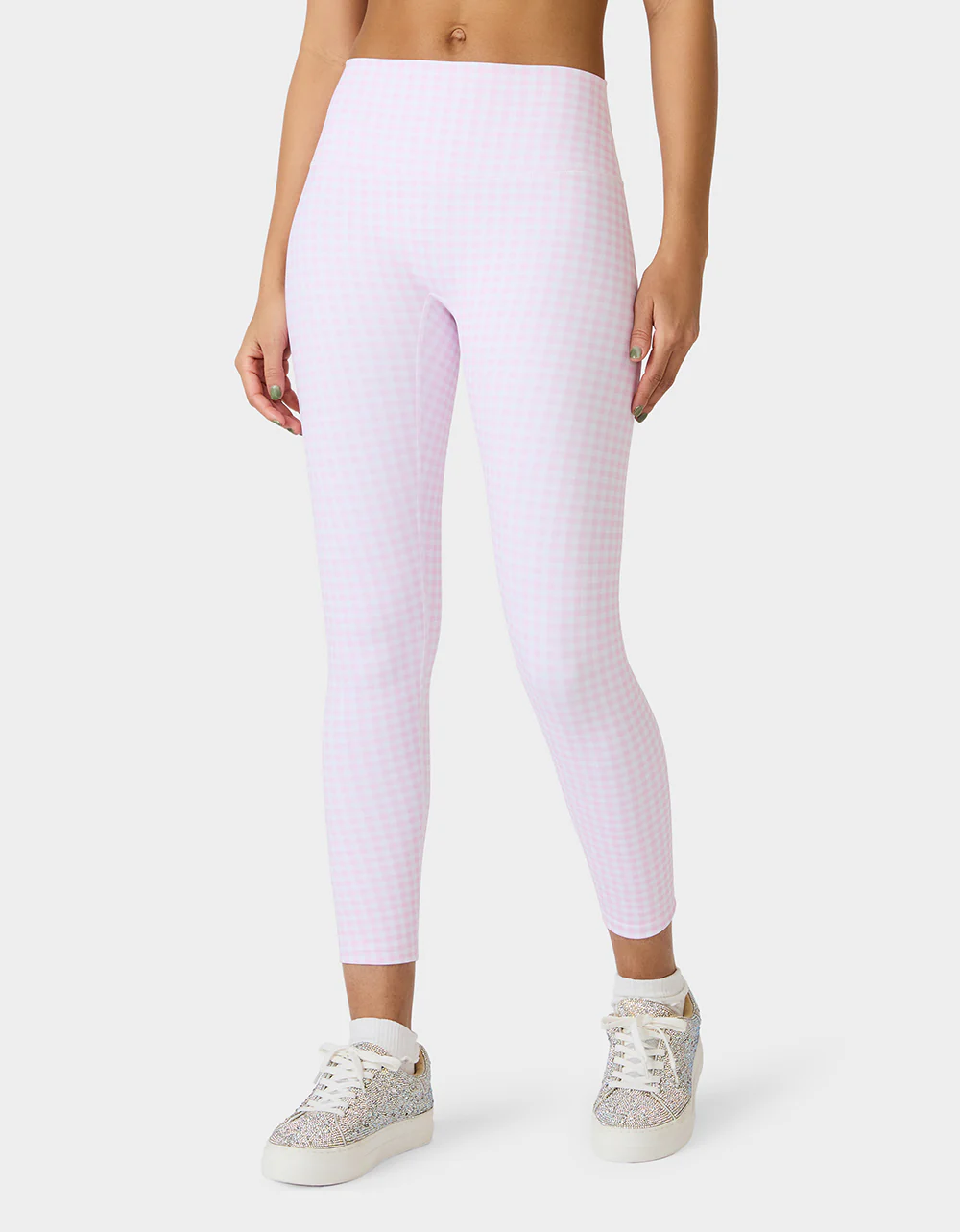 GINGHAM PRINT HIGHRISE LEGGING PINK MULTI - Image 4